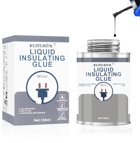 KUIRUNRX Pegamento aislante, goma líquida, cinta aislante de 125 ml, resistente al calor, cable de goma líquida, aislamiento de cable cinta aislante líquida para aislamiento de cables, interior y