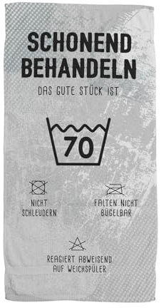 Tassenbrennerei Geschenke zum 70. Geburtstag - Handtuch & Strandtuch - Schonend behandeln Das Gute Stück ist 70 - Lustige Geburtstagsgeschenk für Männer & Frauen witzig (70, 140x70cm)