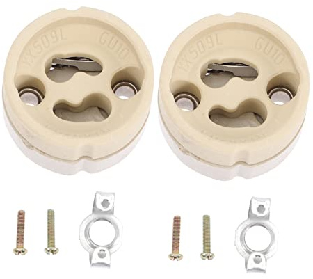 LIFKICH GU10/GZ10 Light Socket Holder Bracket 2-Pack Porcelain Candelabra Socket Replacement for Ceiling Lights Compatible