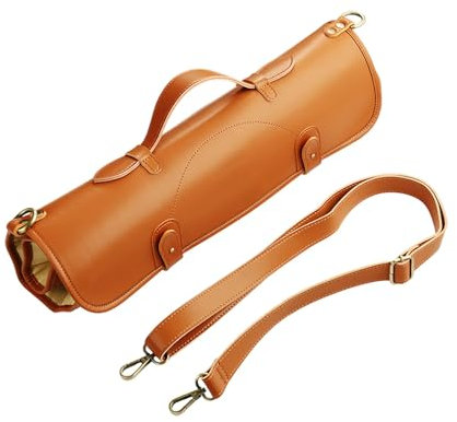 Borsa portacoltelli in Pelle - Borsa portacoltelli Professionale da Chef - 10 Tasche - Tracolla Staccabile - Tasca Interna con Cerniera