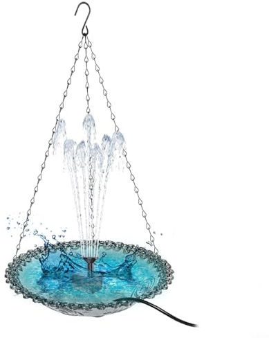HOHOVYVY Solarbrunnen Für Draussen,Vogeltränke Solar,Solar Vogelbad Mit Springbrunnen Outdoor Wasserspiel Solarbetrieben Für Garten Terrasse Balkon(Gray)