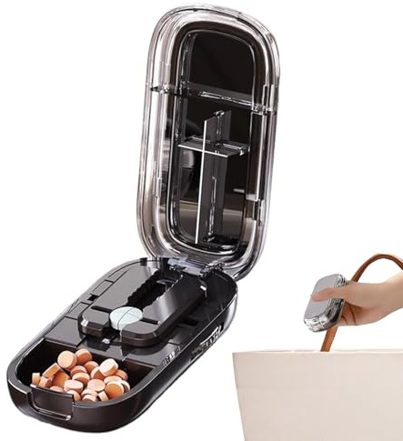 Djowyh Pillenteiler - Tragbarer Medikamentendispenser | Wochenorganizer Zum Halbieren Und Vierteln Für Haushalt Reisen Krankenhaus Pflege Camping Erwachsene Senioren