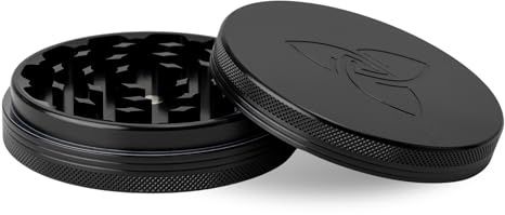 HIZEN Grinder Ø 10 cm, 2-teilig, 100% magnetisch ohne Gewinde, abriebfeste Mühle aus Aluminium für getrocknete Gewürze