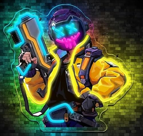 Jugador Joker Señal de Neón Decoracion,Anime Gamer Letrero de Neon para Sala De Juegos Habitacion Fiesta Bar,Gaming Luces LED Regulable Regalo para Juventud Hombres Mujeres USB Powered（13*13.2）