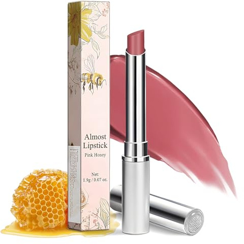 Pink Honey Pintalabios, Bálsamo Labial Hidratante con Color, Barra de Labios Lipstick, Bálsamo Labial Brillante con Brillo Natural para Labios Secos (Rosa)