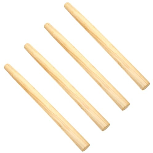 VALICLUD 4 Manici in Legno di Acacia per Utensili da Giardino, Impugnature Ergonomiche Rinforzate da 35-40 Cm, Sostituzione Manici per Pale, Zappe e Falci, Resistenti All’usura per Uso