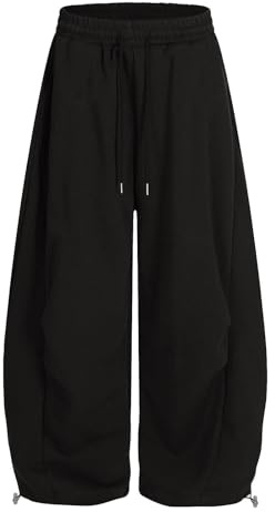 Baggy joggingbyxor, dam och herr, Barrel Fit, Barrel byxor dam med hög midja, gym joggingbyxor, breda benbyxor, lämplig för päronformad figur, betonar benformen och gör benen längre
