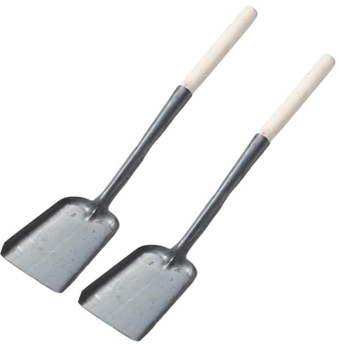 INOOMP Set 2 Pale per Cenere in Metallo con Manico in Legno, Pala a Mano per Stufa a Legna, Attrezzo Versatile per Pulizia di Caminetti, Forni e Focolari da Interno
