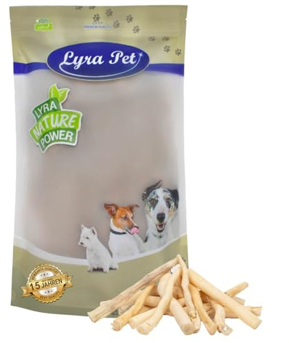 Lyra Pet® 1 kg Ochsenschwanz weiß getrocknet - Kausnack für Hunde Leckerli | Naturbelassener Kauartikel - Proteinhaltiges Leckerli - Zahnpflege durch intensives Kauen - Gut verträglich & nährstoffreich