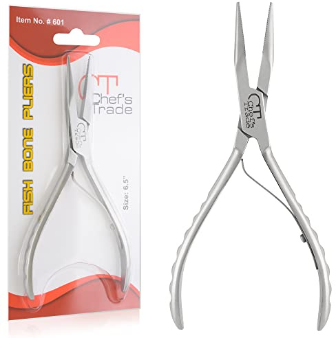 Chef's Trade Fish Bone Pliers/Tweezers Stainless Steel Washable (Silver)