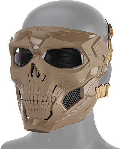 Hunting Explorer Tactical Schädel Maske Vollmaske, geeignet für Halloween-Rollenspiele Airsoft Paintball Schutznetz Vollmaske und CS Kriegsspiel.