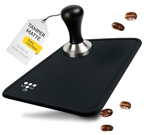 Coyooco Tampermatte 15x20 cm – rutschfeste BPA-freie Silikon Barista Matte für Siebträgermaschinen – spülmaschinenfestes Barista Zubehör zum Schutz der Arbeitsplatte in schwarz