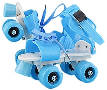 lfdhcn Roller Skates, Double Row Roller Skates, Adjustable, 4 Wheels Children’s Skates For Beginners, Safety Buckle System And Reinforced Straps,Breathable, For Boys And Girls