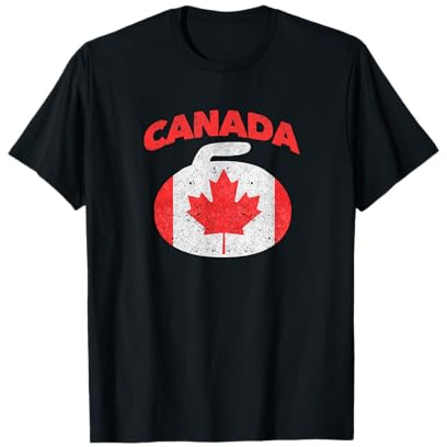 Canada Leaf Canadian Team Curling Red White Winter Sports T-Shirt