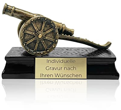 Zelaro Torkanone Fußball Pokal mit Gravur Wunschtext - Torschützen Pokal Fußball | Pokal Kinder Trophäe aus Resin Kunststoff | Torjäger Pokal Fussball für Jede Auszeichnung | 12 x 8cm in Bronze