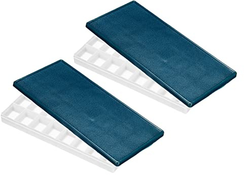 PATIKIL 24 Compartments Paint Palette, 2 Pack Plastic Painting Tray Deep Saver Box Detachable with Soft Cover Art Supplies Storage Organizer for Watercolor Gouache Oil Paint Art