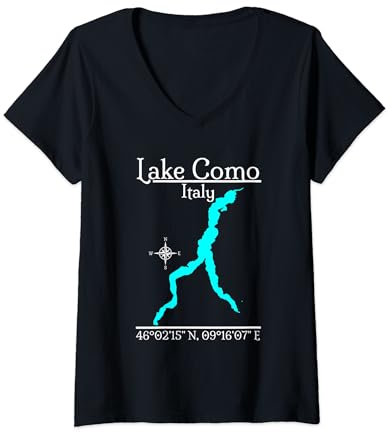 Comer See, Italien T-Shirt mit V-Ausschnitt