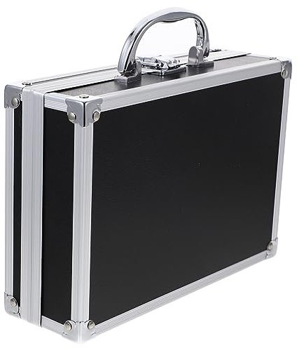 SAFIGLE Aluminum Tool Box Small Portable Hard Briefcase with Handle Multi-Functional Storage Case for Travel Business and Home 9.06X6.30X2.76In