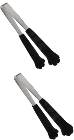 ABOOFAN 2 Piezas pinzas para alimentos de acero inoxidable clips de acero inoxidable para el hogar pasta de espagueti accesorios para acampar pan de molde conveniente pinza para asar Metal