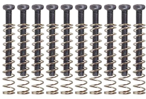 Humbucker Tonabnehmer-Schrauben mit Federn, Tonabnehmer-Höhenschrauben, Doppelspulen-Tonabnehmer-Befestigungsschrauben und Federn, Humbucker-Tonabnehmer-Höhenschrauben, 10 Stück