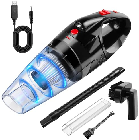 ANSIMIDA Handheld Vacuums Cordless, Mini Powerful Compact Lightweight Hand Vacuum Cleaner with 2200 mAh Lithium Battery, Rechargeable Small Wet Dry Hand Vac for Pet Hair, Car, Dust Cleaning