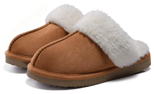 Comwarm Damen Hausschuhe Warme Memory Foam Slide Slipper für Frauen Schuhe Bequem Rutschfest Geschenk Pantoffeln Haus Schlafzimmer
