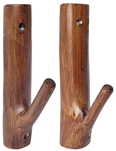 Fireaner Waffenregal, Wandhalterung, natürliches Hartholz, handgefertigte Waffenhaken für die Wand mit vorgebohrten Löchern und Hardware-Bogen, horizontaler Aufhänger, Bogenschießen für Lagerung,