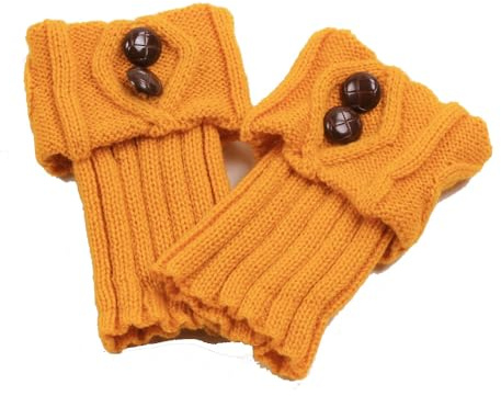 Hrlace Damen Gestrickte Beinstulpen Legwarmer Kurze Knöchelwärmer | Stiefelstulpen mit Knöpfen, Strickstulpen und Beinwärmer für Herbst, Winter, Boots, Freizeit, Outdoor und Alltag