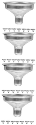 NIYANGLE 32 Pz Imbuto in Acciaio Inossidabile Imbuto Di Erogazione Del Liquido Imbuti Per Il Riempimento Delle Bottiglie Imbuti Metallici Per Aceto Piccolo Di Metallo Silver