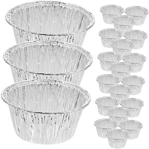 COLLBATH Moules à Tartelettes En Aluminium Jetables 100 Pièces, Forme Ronde Pour Maintien Des Ingrédients, Cuisson Optimale Pour Muffins Et Cupcakes, Adaptés Aux Professionnels Et Particuli