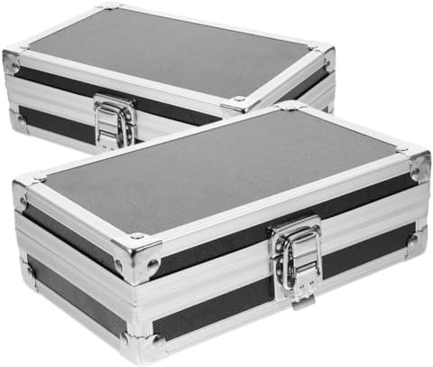 jojofuny 2stücke Teiliger Aufbewahrungskoffer Aus Aluminiumlegierung Tragbarer Werkzeugkasten Für Stangen Kleiner Mit Griff Für Zubehör Und Werkzeuge