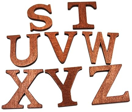 Tofficu 26stücke Holzbuchstaben Alphabet Buchstabenwürfel aus Holz Holzplättchen zum Lernen für Englisch Frühpädagogisches Spielzeug