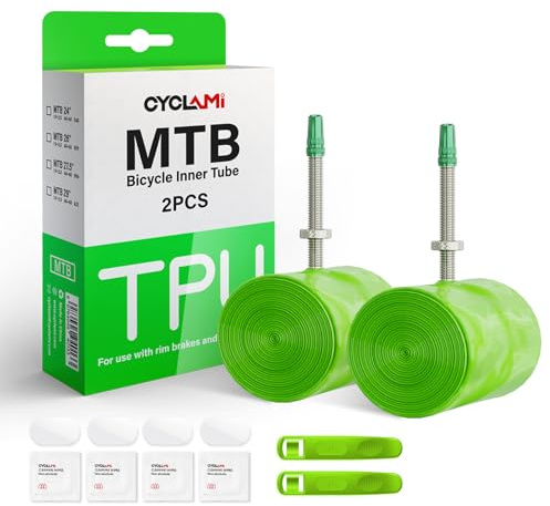 CYCLAMI Camera d aria MTB,1/2PCS Ultralight 65g TPU Camera d'aria per bici MTB Bicicletta 26 /27.5/29 X 1.9-2.5 Metallo valvola francese 45mm per Bici da montagna (2P-MTB27.5)