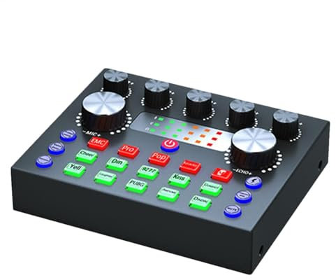 Professional Audio Mixer V8 - External Sound Card, Digital Audio Interface | Live Streaming Audio Mixer, 7 Modes Live Streaming Live Karaoke Sound Card Mixer Audio Mixer For Recording PC