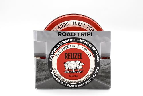 Reuzel 2025 Road Trip, Red Pomade Medium Hold High Shine Pomade for Men, Water Soluble for a Flexible High Shine Look, 95g + Free Travel Size 35g