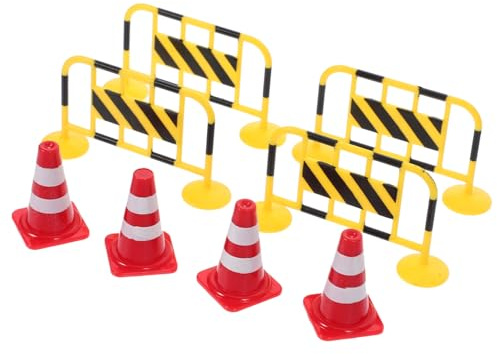 OUNONA 8 Stück Miniatur Verkehrsabsperrungen Kinder Spielzeug Verkehrsbarrikaden Mit Kunststoffgeländer Lernspielzeug Für Verkehrssimulation Und Outdoor Einsatz