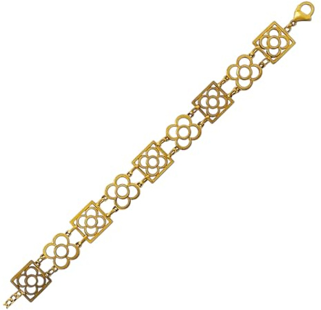 MAJALE Pulsera Eslabones de la Flor de Barcelona – PANOT Acero Inoxidable Ajustable, Recuerdo de Barcelona, Regalo Original para Mujer