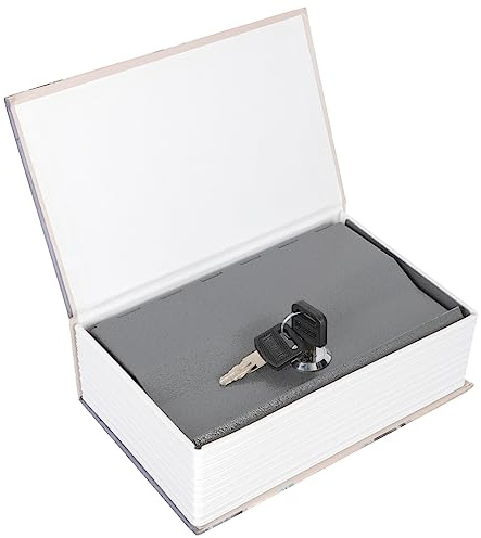 TEMPNAP Caja De Seguridad Para Libros Decorativa Tamaño Estándar Carcasa De Papel y Caja Metálica Resistente, Portátil y Secreta Para Almacenamiento De Dinero y Objetos De Oficina y Hogar