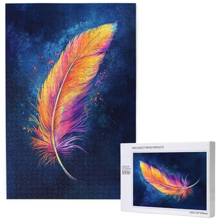 Puzzle 6000 Pieces Plume Grand Puzzle Classiques en Bois pour Adultes, Jeux Amusants/Colorés/Impossible/Difficiles, Cadeau d'anniversaire de Festivals pour la Famille Amis Cadeaux, Couleur M-1863