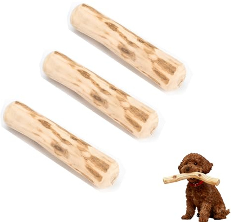 3 Stück Kaffeeholz für Hunde, Natürliche Kauwurzel Robuster Kauknochen 14 cm für Kleine und Mittlere Hunde, Zahnpflege & Beruhigung beim Zahnen