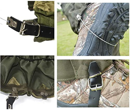 Fafeims Polainas de Serpiente Polainas Impermeables Duraderas para Senderos Montañismo de Protección contra Mordeduras de Serpiente Oxford 900D Engrosadas para Actividades Al Aire Verde Oscuro
