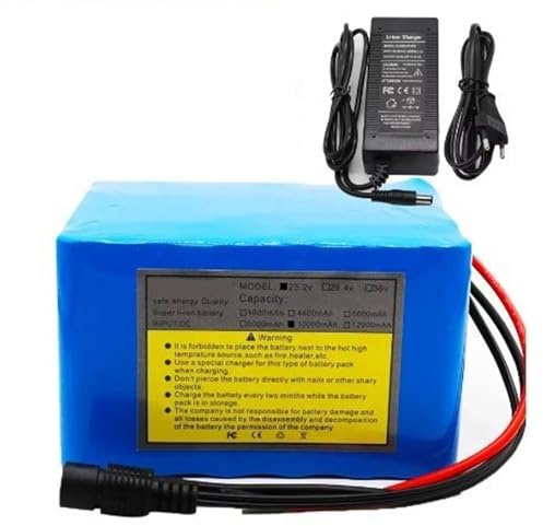Ebike Batería 24V 10Ah 6S5P Pack Baterías Recargables para E-Bike Bicicleta Eléctrica Scooter con BMS Charger Batería recargable de iones de litio Larga duración de la batería 24V 10Ah,XT30+JST
