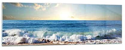 Panorama Bilder auf Glas 160x50cm Glasbild Meer Ufer Wasser Groß XXL Wanddeko Bild im Glas Schlafzimmer Küche Wandbilder Dekoration Wohnzimmer Modern Wall Decor Wand Kunstdruck Art GAB160x50-3551