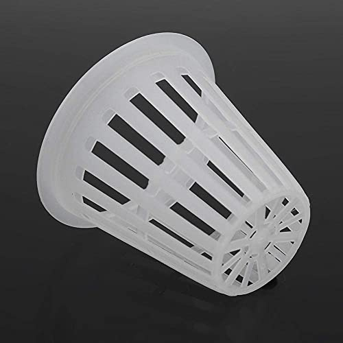 Wifehelper Hydroponik Korb, 10 Teile/Satz Eimer Korb Deckel Garten Kunststoff Netto Tassen Töpfe Hydroponischen Korb Tasse Pflanze Netto Topf für Hydroponics Gartenbehälter(Weiß)