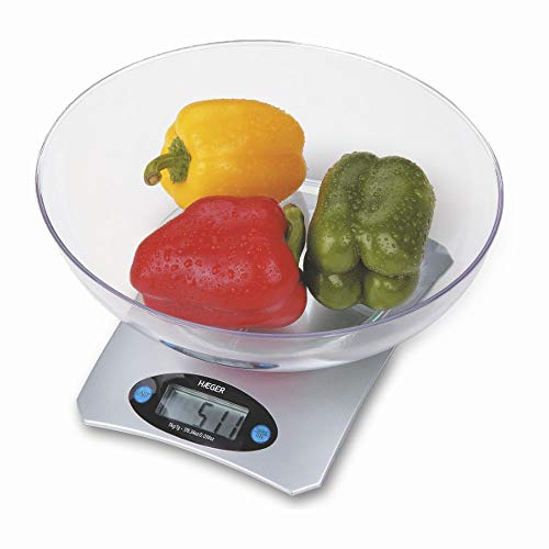 HAEGER SANTINI - Bilancia da cucina di alta precisione con misurino in vetro e touch LCD