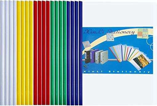 Dossier de Fichiers 20PCS A4 Rapport Affichage Couverture Organisateur Binder Barre Coulissante Rapport Couvre Pour L'école et Bureau (Multicolore)