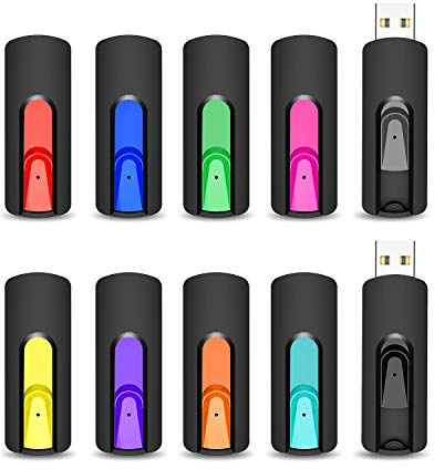 Vansuny 10 Pack 2GB USB Stick USB 2.0 Flash Drive Multipack Memory Stick 2GB Pen Drive Thumb Drive for PC, Laptop, Printer, LG TV, Car, DJ (10 Mixed Color)