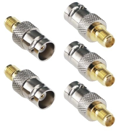 RFaha 5pcs SMA to BNC Coax Adapter SMA female to BNC female RF Coaxial Connector(F17-5)