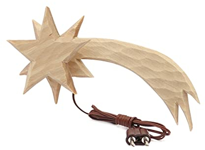 WITTKOWARE Zubehör zur Krippen-/Puppenstuben-Elektrifizierung (Kometenschweif aus Holz, geschnitzt, beleuchtet, 3,5V, 120mm)