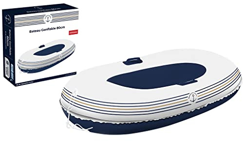 BLUE SKY - Marine Nationale Boot - Aufblasbar - 069955 - Weiß - Kunststoff - 80 cm x 40 cm - Kinderspielzeug - Schwimmring - Offizielle Lizenz - Ab 3 Jahren